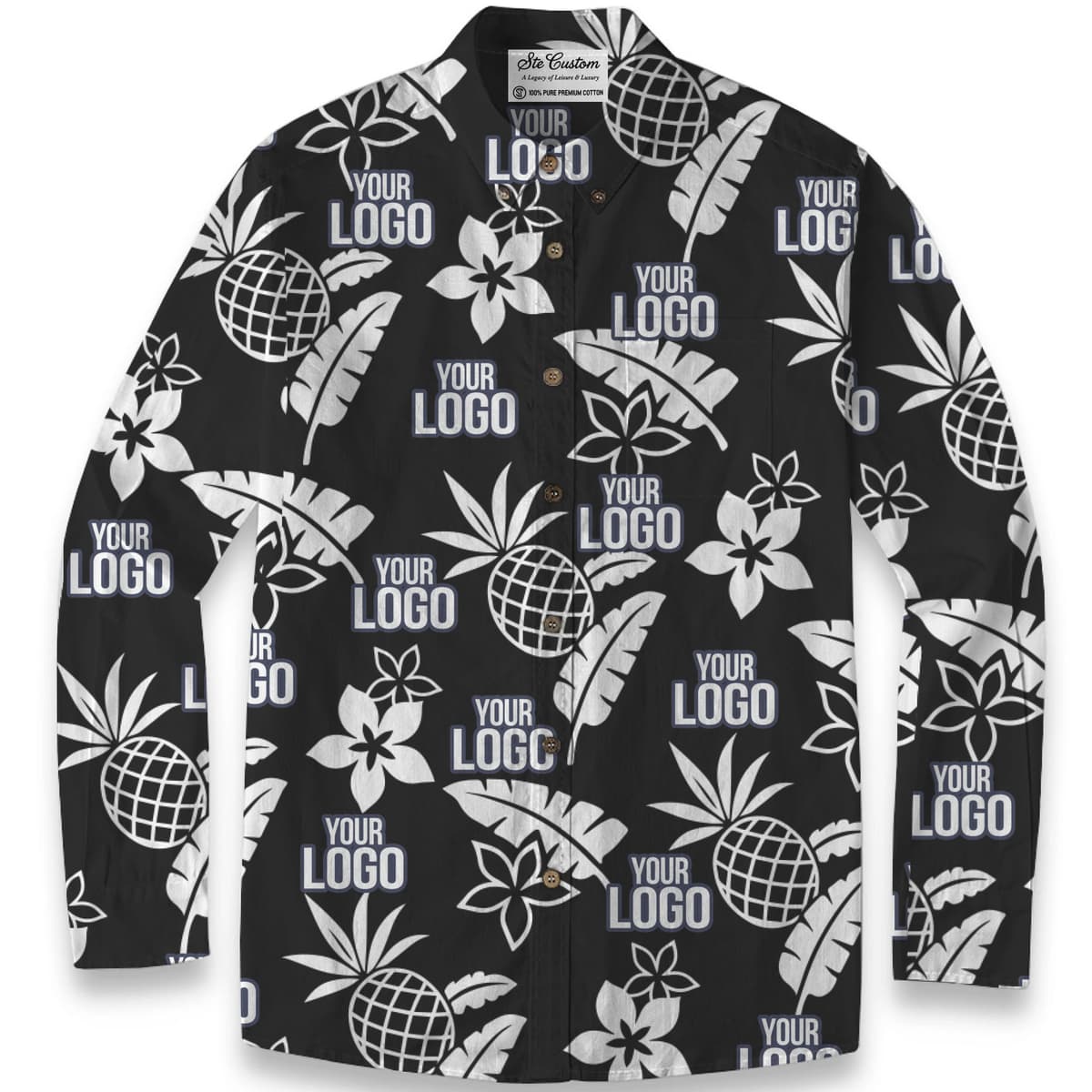 Midnight Tropic – Premium Cotton Long Sleeve Shirt 1