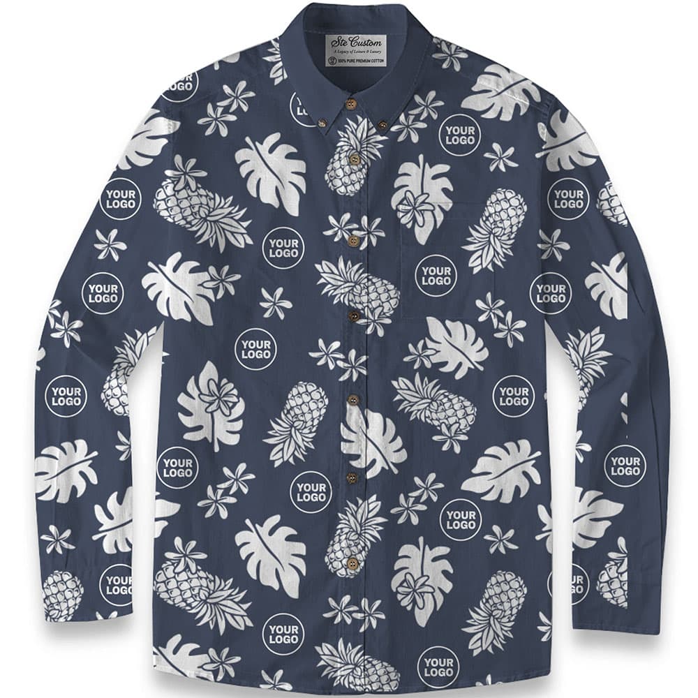 Ste™ Signature Pineapple Premium Hawaiian Long Sleeve Shirt 9