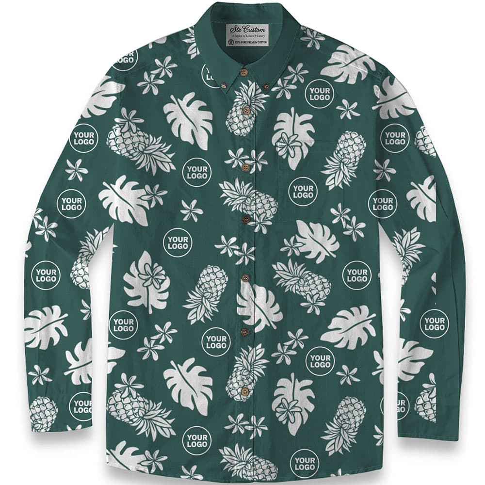Ste™ Signature Pineapple Premium Hawaiian Long Sleeve Shirt 10