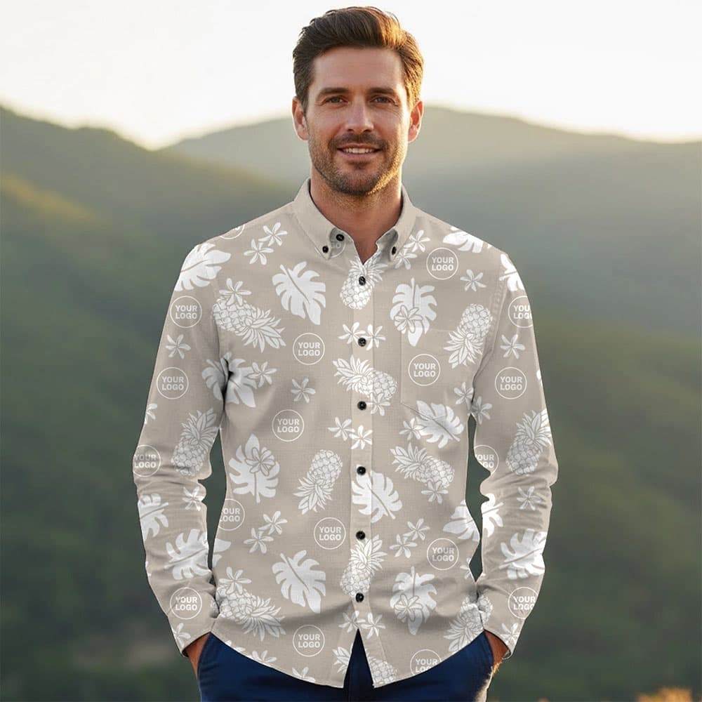 Ste™ Signature Pineapple Premium Hawaiian Long Sleeve Shirt 11