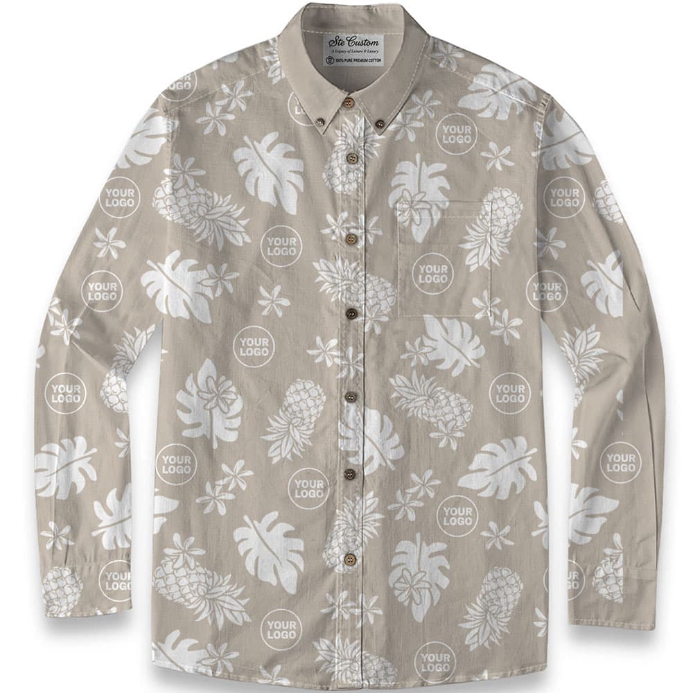 Ste™ Signature Pineapple Premium Hawaiian Long Sleeve Shirt 8